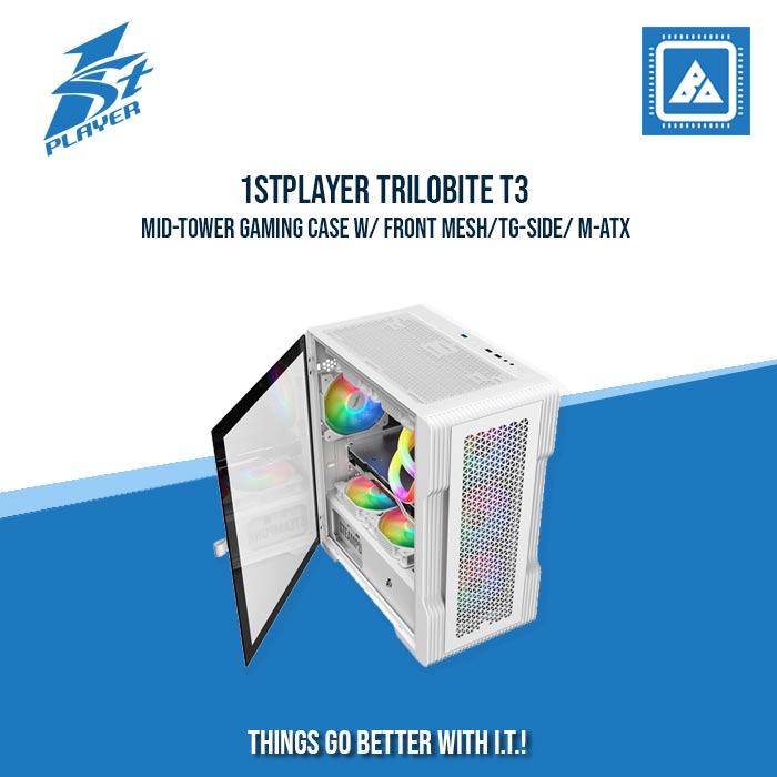 1STPLAYER TRILOBITE T3 MID-TOWER GAMING CASE W/ FRONT MESH/TG-SIDE/ M-ATX 1STPLAYER TRILOBITE T3 MID-TOWER GAMING CASE W/ FRONT MESH/TG-SIDE/ M-ATX